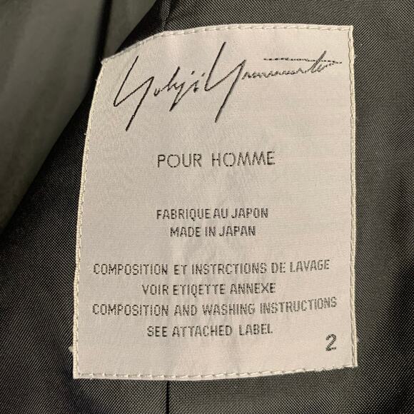 YOHJI YAMAMOTO Size M Black Wool Nehru Collar Tails Overcoat - Picture 6 of 8